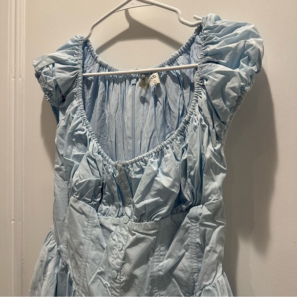 House of CB Nala Dress Light Blue Puffer Sleeve Mini Summer - Picture 7 of 10